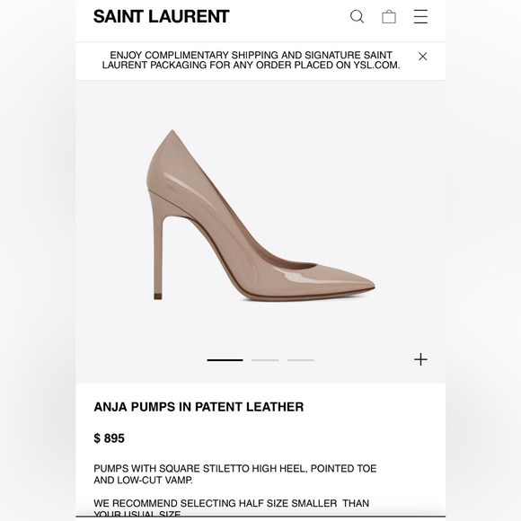 Saint Laurent ANJA PUMPS IN PATENT LEATHER size 41 w/ Box - Picture 10 of 10